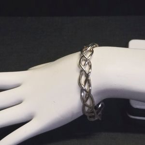 Sterling silver braided cuff bracelet
